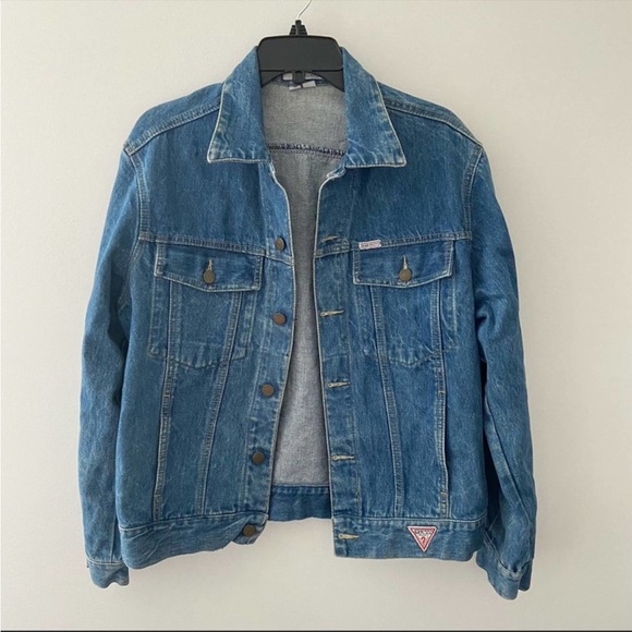GUESS GEORGES MARCIANO VINTAGE 1980s DENIM JEAN JACKET